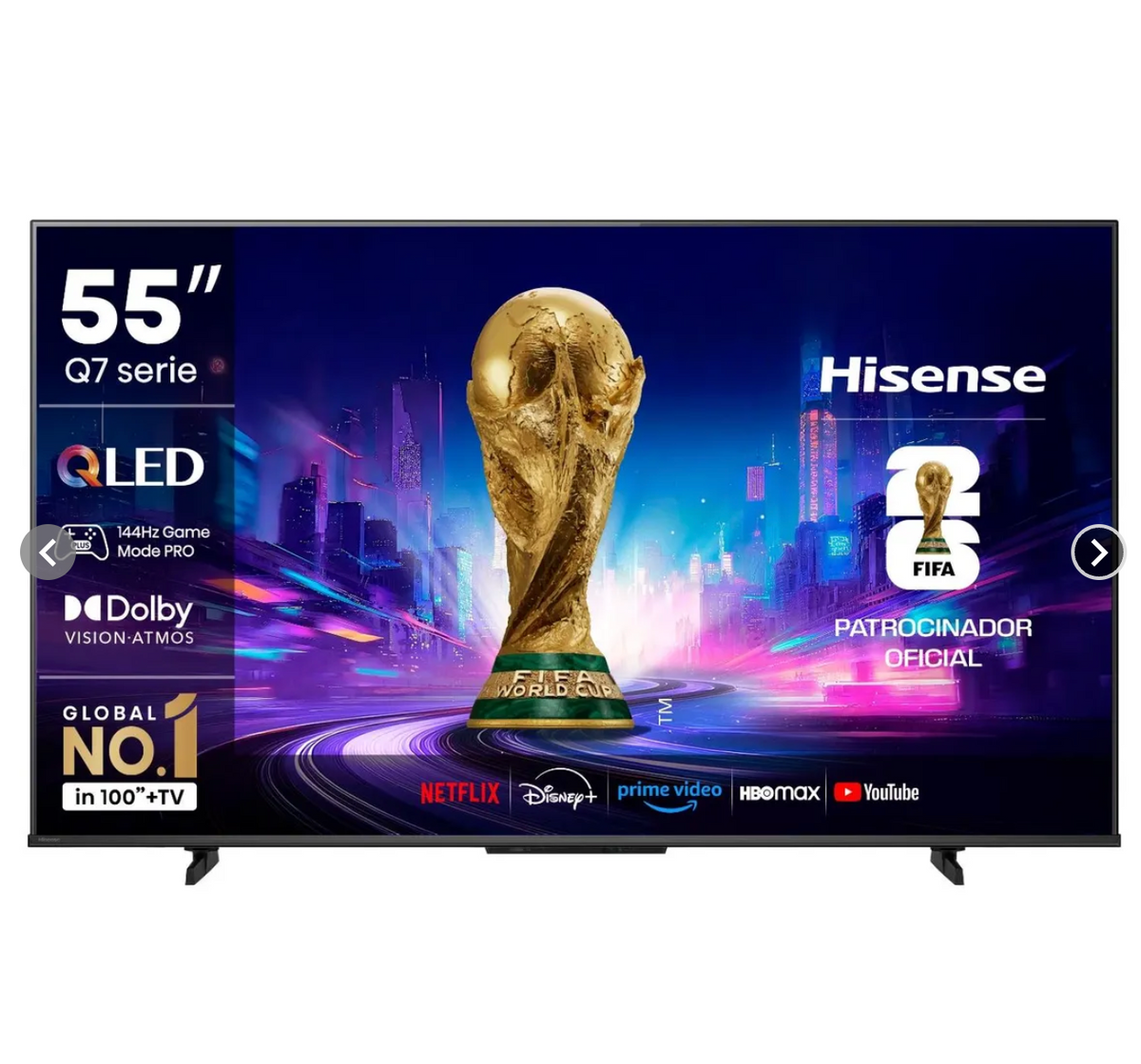 Smart Tv 55" QLED 4K UHD GOOGLE TV Gamer 144HZ 55Q7QG Hisense