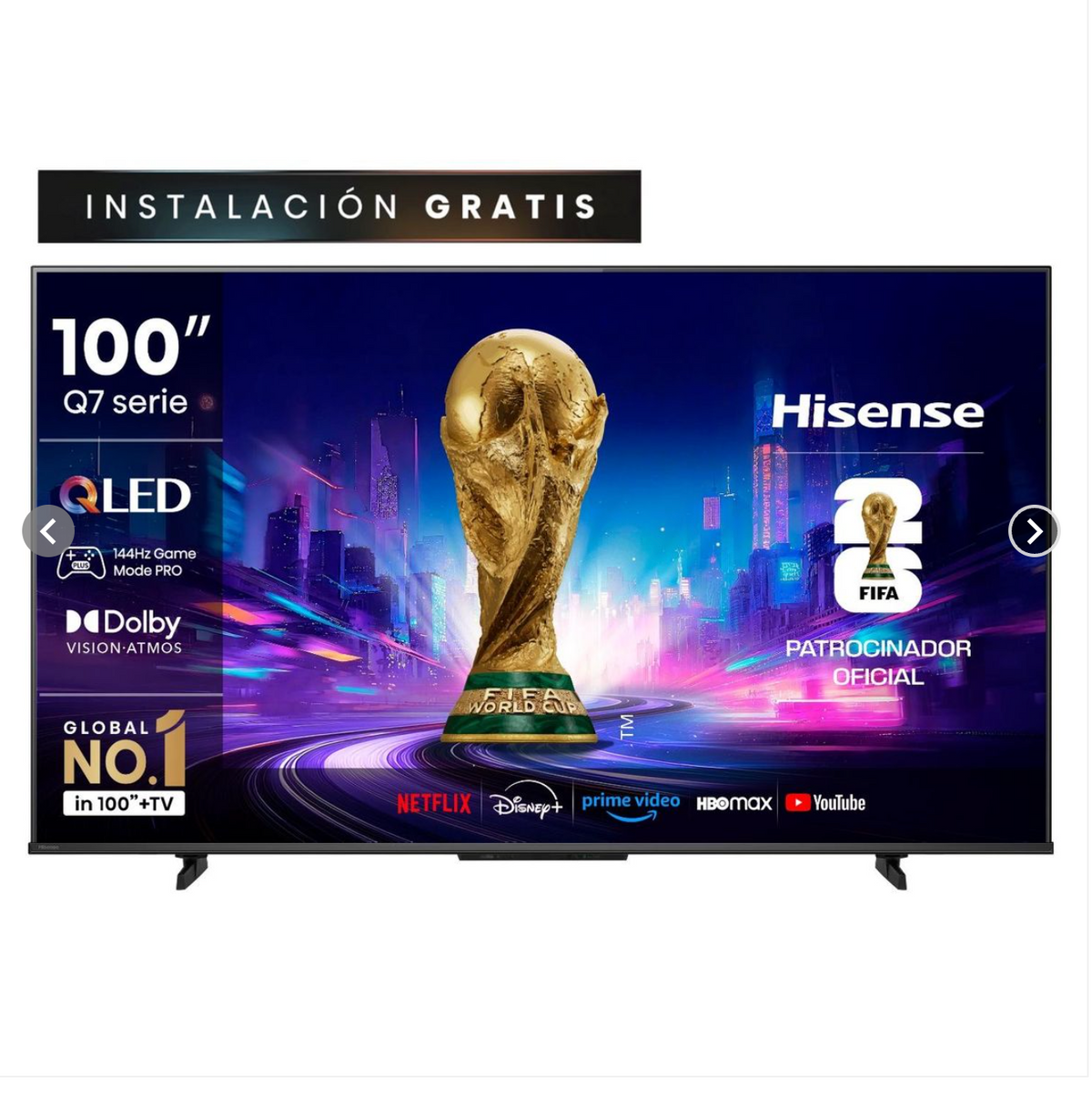 Smart Tv 100" QLED 4K UHD GOOGLE TV Gamer 144HZ 100Q7QG Hisense