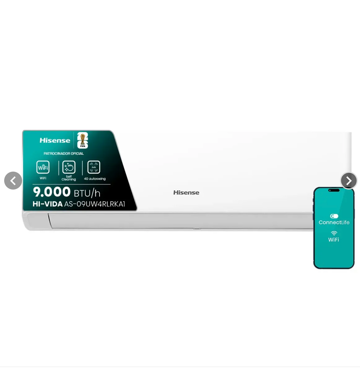 Aire Acondicionado Hisense Hi-Vida 9000BTUH R32 Inverter WiFi AS-09UW4RLRKA1