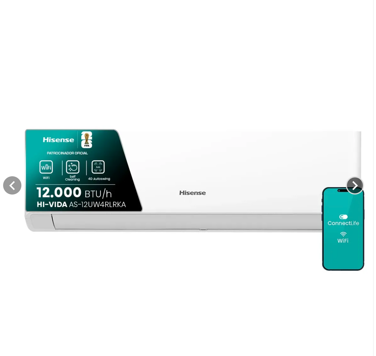 Aire Acondicionado Hisense Hi-Vida 12000BTUH R32 Inverter WiFi AS-12UW4RLRKA